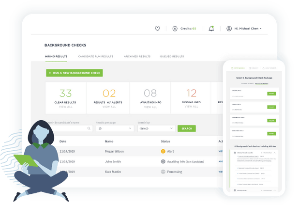 Illustration of a GoodHire background check for construction industry